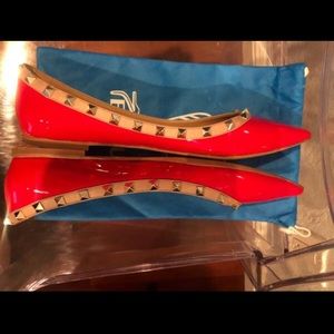 Patent leather studded flats